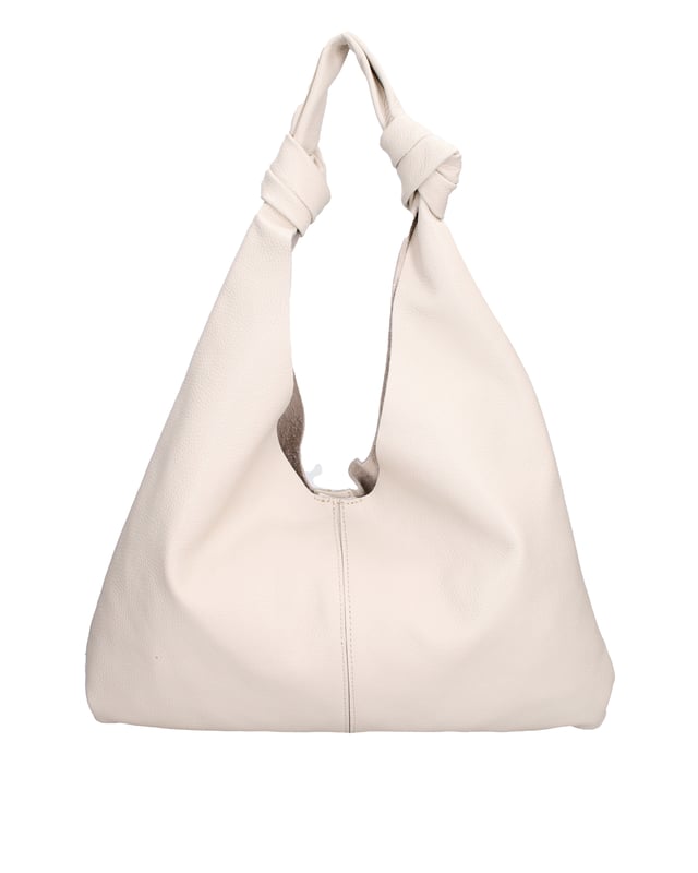 Bolso bandolera para mujer. El cierre es con botón magnético. Los bolsillos internos están ausentes. Los bolsillos externos están ausentes. Falta la correa para el hombro. El mango es de cuero. Hay un compartimento interno. El material exterior es piel auténtica tipo dólar. Internamente está forrado en tejido 70% algodón - 30% poliéster. Medidas: 40x42x2 cm. Hecho en Italia