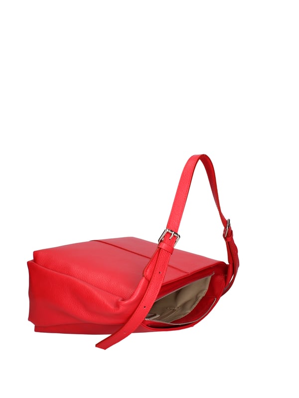 Bolso de hombro para mujeres. El cierre es con zip. Los bolsillos internos son uno con zip y dos abiertos. Los bolsillos externos están ausentes. La correa del hombro está ausente. El mango está en cuero. Hay tres compartimentos internos. El material externo es de cuero en dólar real y paja Tabru. Está alineado internamente en 70% de tela de algodón: 30% de poliéster. Medidas: 31x26x14 cm. Hecho en Italia
