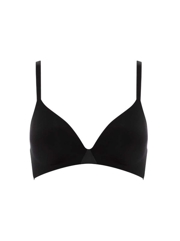 Chantelle Essentiall Wirefree Triangle T-Shirt Bra. With non padded cups and hook & eye closure. This product is recommended as hand wash only..
