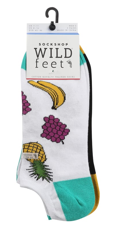Wild Feet are a great choice if you’re looking for quality as well as funky and colourful styles for your feet. If you love quirky and fun designs on your socks then these are ideal, with different cool designs available we’re sure you’ll find a pack to suit you. WIth these socks being good quality cotton rich material they’ll be sure to be soft and comfortable on your feet throughout the day! Each pack has 3 different funky designs on them. Choose from Chameleons, Lemurs, Funky Fruit and even Tacos! Any of these would definitely spice up your sock drawer. Wild Feet is a range of socks featuring cool designs, cute motifs and quirky catchphrases - from pugs and penguins, to lions and llamas! - Choose from a range of styles for men and ladies, from ankle to trainer socks. There are even some sporty styles available! They come in one size Men’s 7-11 UK, are made from 76% Cotton 22% Polyamide 2% Elastane and are machine washable.