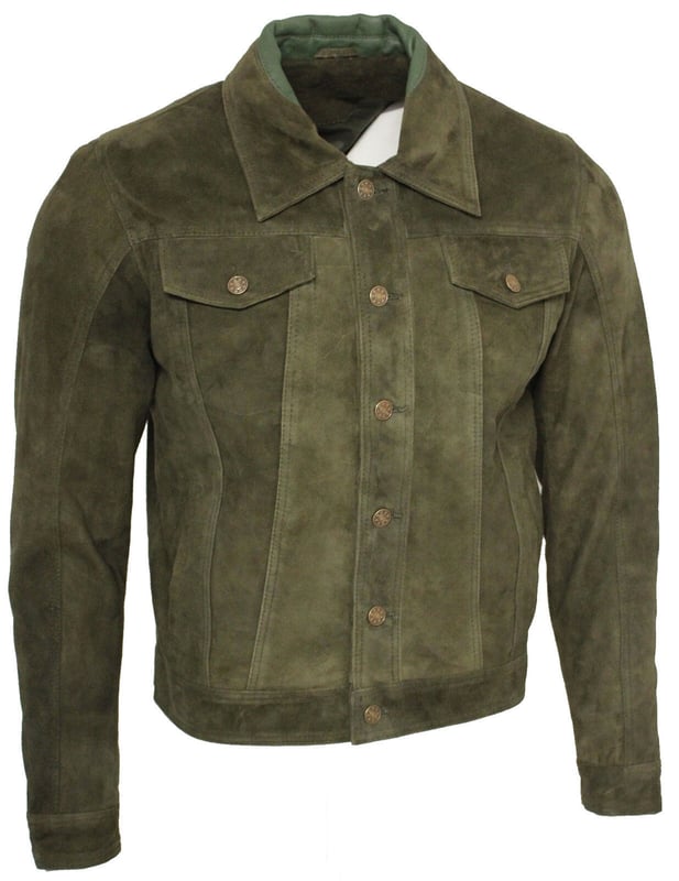 The stylish denim inspired shirt gets reinterpreted in the softest goat suede leather. This slim fit garment is your style statement, exuding a design that echoes 70's Americana. The jacket features press button fastening and adjustable waistband and cuffs for added comfort. This retro jacket will look great with your favourite jeans and a pair of