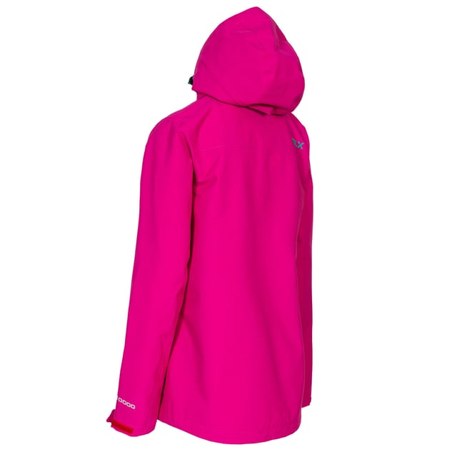 3 layer shell fabric. Water repellent front zip. Underarm ventilation zips. Adjustable zip off hood. 2 pockets with water repellent zips. Hem drawcord with side adjuster. Adjustable cuff tab. Waterproof 10000mm, breathable 5000mvp, windproof, taped seams. Shell: 100% Polyester, TPU membrane. Trespass Womens Chest Sizing (approx): XS/8 - 32in/81cm, S/10 - 34in/86cm, M/12 - 36in/91.4cm, L/14 - 38in/96.5cm, XL/16 - 40in/101.5cm, XXL/18 - 42in/106.5cm.