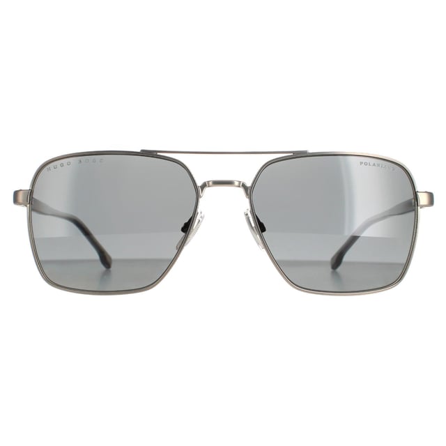Hugo Boss Aviator Mens Matte Ruthenium Grey Polarized BOSS 1045 S