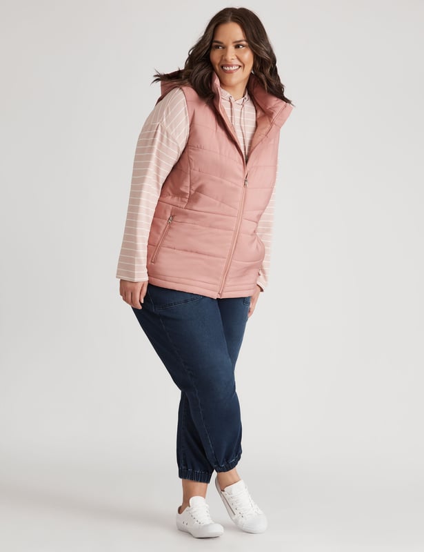 Long puffer vest plus size shop