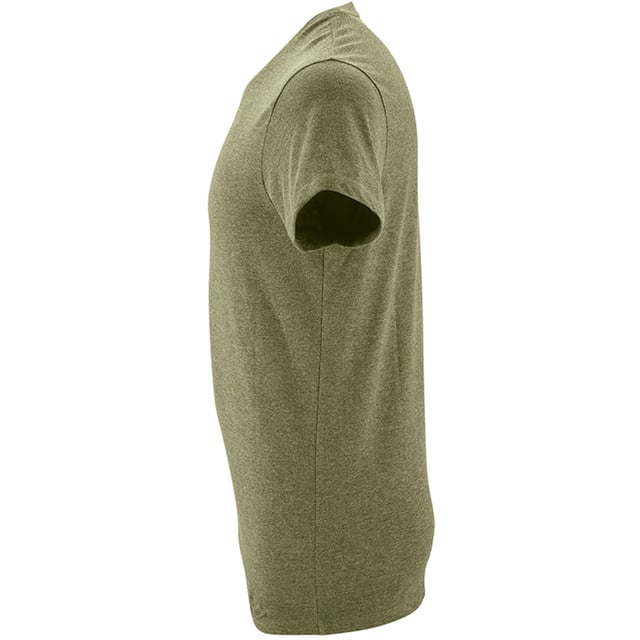 Fitted cut. Taped back neck. Rib neckline. Twin needle stitching. Fabric weight: 150 gsm. Material: 100% Ringspun Semi-Combed Cotton. Chest (to fit inches): XS (35/36), S(36/38), M(38/40), L(41/42), XL(43/44), XXL(45/47). Note: not all t-shirts are 100% cotton. Grey marl: 85% cotton/15% viscose. Charcoal marl, heather oxblood, heather denim and heather khaki: 60% cotton/40% polyester.