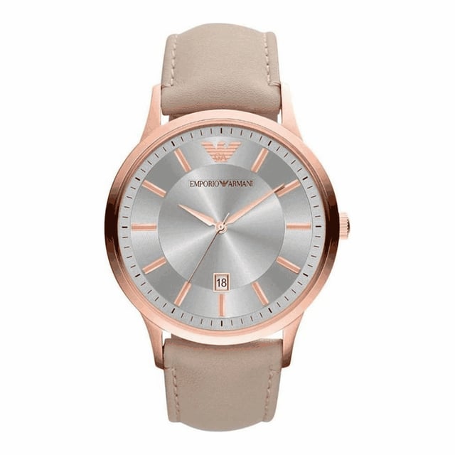 Emporio Armani AR2464 - Reloj para hombre cuarzo acero inoxidable• material: acero inoxidable• cristal: minèral• pulsera: cuero• correa: oro rosado• resistencia al agua: 50 m (5 ATM)• tamaño de la caja: 43 mm