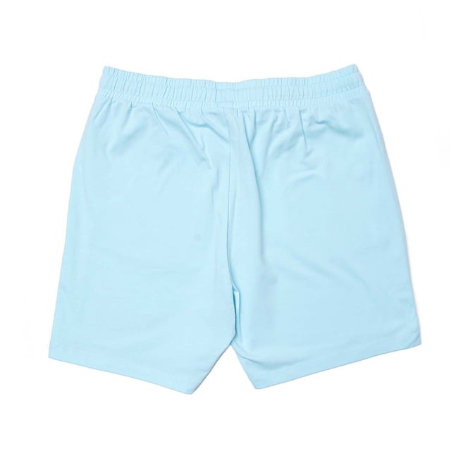 Boys Moschino Logo Print Shorts in light blue.- Elasticated waistband.- Two side pockets.- Moschino logo.- Regular fit.- 95% Cotton  5% Elastane.- Ref: HQQ002LB041020