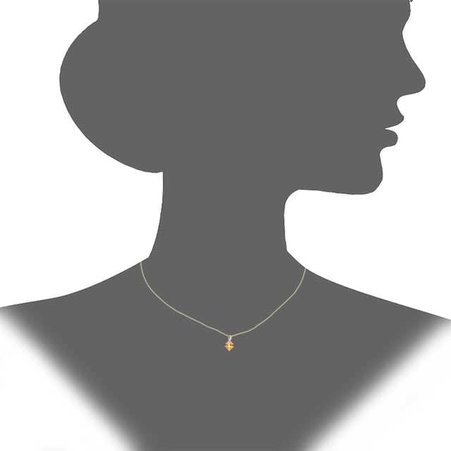 9K (375) Yellow Gold: 0.99gr; # Diamond: 0.02ct; # Citrine: 0.51ct; # Dimension: 46cm x 1.2cm x 0.7cm