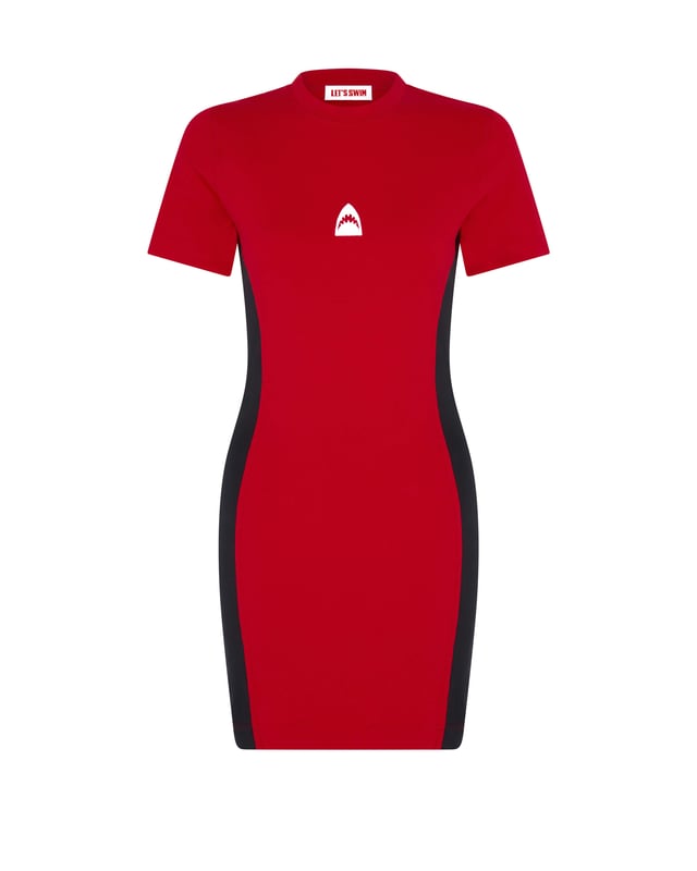 High drama and a sculpted silhouette is what makes this dress a standout piece. Presented in our signature danger red colourway with contour colour-block panelling to define those curves, this dress is bound to turn heads.