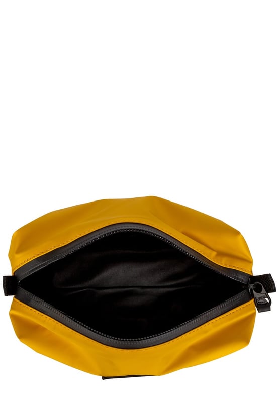 Constructed from our high quality splash proof tarpaulin to protect your essentials, the Mansville wash bag is a must have. It’s all in the detail with a specialist waterproof zip providing easy access to the main compartment. The interior features our wipe clean Consigned logo lining with double slip pockets and a large central compartment for all your essential cosmetic needs. Features: , Tarpaulin exterior, CONSIGNED rubberised patch logo, Waterproof zip feature, Zip top opening, CONSIGNED branded black interior Style Ref: 50329 YELLOW