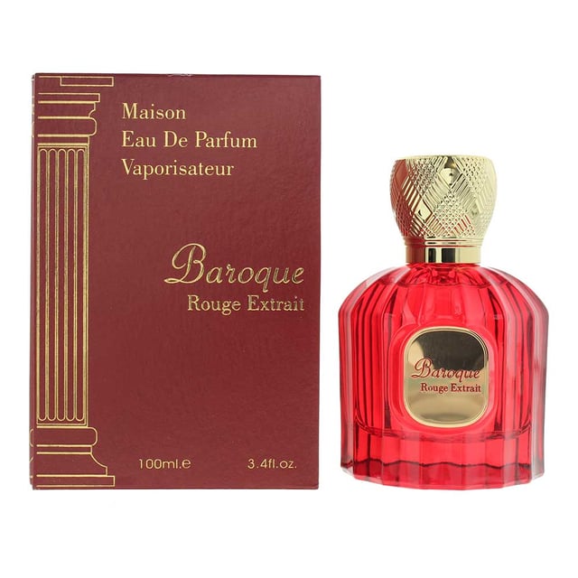 Maison Alhambra Baroque Rouge Extrait is an opulent and seductive fragrance that evokes the lavish elegance of the Baroque era. Opening with a rich and intoxicating blend of ripe red fruits, including succulent berries and tangy citrus, this fragrance immediately entices the senses with its vibrant and fruity top notes. As it develops, a bouquet of luxurious florals emerges, featuring velvety rose petals and exotic ylang-ylang, adding a touch of romance and sophistication. The fragrance is further enhanced by a warm and sensuous base of indulgent vanilla, aromatic patchouli, and creamy sandalwood, creating a sumptuous and enveloping aura that lingers on the skin. Baroque Rouge Extrait is a fragrance of unparalleled luxury and sophistication, perfect for those who appreciate the finer things in life. Whether worn for a special evening out or to add a touch of glamour to everyday life, it leaves a lasting impression that is both indulgent and unforgettable.