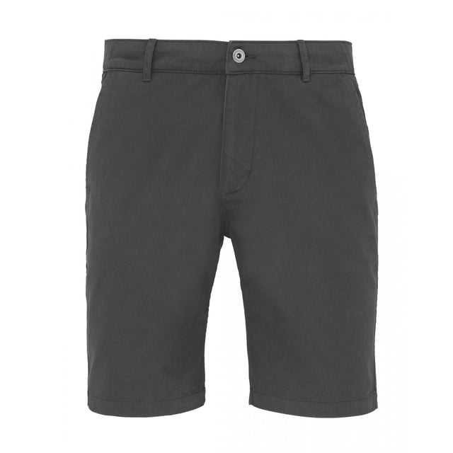 Mens chino shorts with two front pockets and two back pockets with button fasteners.  Zip fly and button fastening to the front.  Soft finish fabric. Domestic wash at 40c. Fabric: 100% Cotton Twill. Size (ins): XS: 30, S: 32, M: 34, L: 36, XL: 38, 2XL: 40, 3XL: 42, 4XL: 44.