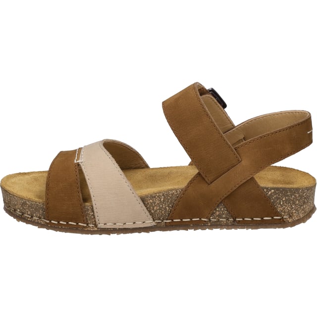 This comfortable sandal is processed from high quality nubuck leahter and is therefore particularly stable. By manufacturing AGO this sandal is robust and yet lightweight. With the shoe width G, the sandal Hannah 01 is very comfortable for normal foot.