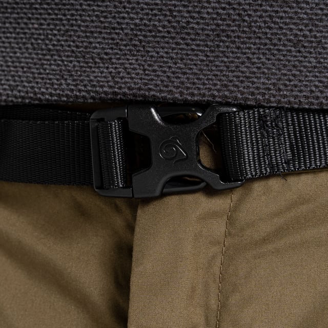65% Polyester, 35% Cotton. Design: Logo, Plain. Belt Loops, Easy-Care, Heel Tape, Recycled Materials. Fabric Technology: DWR Finish, EcoShield, NosiDefence, SmartDry Eco, Solarshield. Pockets: 5 Zip Pockets, 1 Mobile Phone Pocket. Waistline: Belted Waist, Part Elasticated. No. of Pockets: 9. Conforms to Safety Standard: BCI Approved. Sun Rating: UPF 40+.
