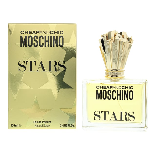 Stars is a floral fragrance by Moschino. It was released in 2014. The top notes are citron, may rose and peony. The middle notes are lily of the valley, orange blossom and jasmine. The base notes are driftwood, vetiver, ambroxan and amber.