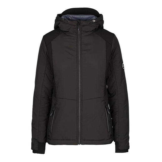 Shell: Elastane, Polyamide. Filling Material: 100% Polyamide. Lining Material: 100% Polyamide. Lining: Fleece. Design: Plain. Fabric Technology: DLX, Ultra-Lightweight, Water Resistant, Windproof. Neckline: Hooded. Sleeve-Type: Long-Sleeved. Stretch Panels. Pockets: 2 Lower Pockets, Zip, Inner. Fastening: Full Zip. XS: 35 in. S: 34 in. M: 40 in. L: 43 in. XL: 46 in. XXL: 48 in.