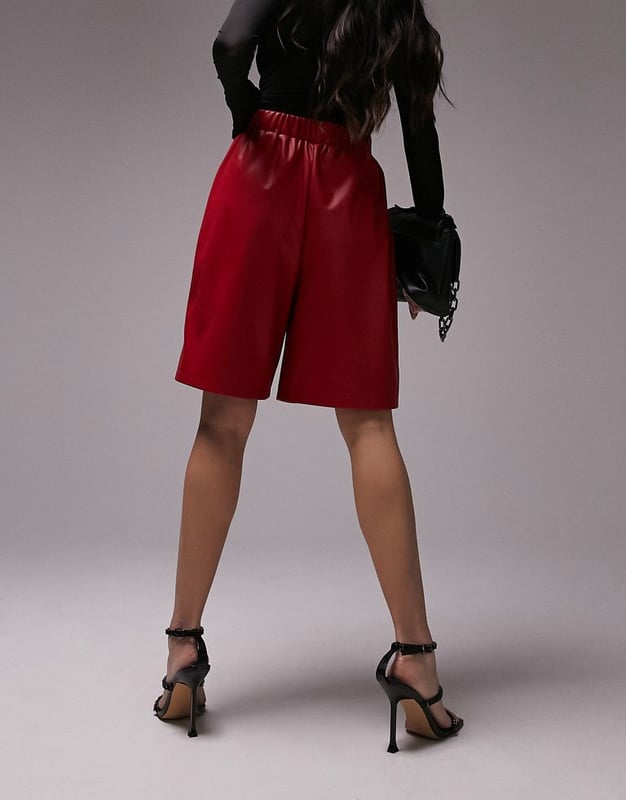 Topshop red hotsell shorts
