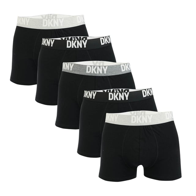 Men's DKNY Portland 5 Pack Trunk Boxer Shorts in Black