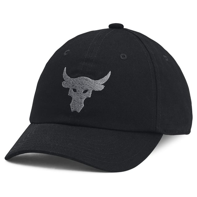 The Under Armour Project Rock Kids Black Cap is a versatile and stylish accessory designed for young fans of Dwayne "The Rock" Johnson and the Project Rock collection. This cap combines a trendy design with comfort and functionality, making it a standout addition to any kid's wardrobe. Here are the key features:

 Project Rock Collaboration:  This cap is part of the Project Rock collection, a collaboration between Under Armour and Dwayne "The Rock" Johnson, designed to inspire individuals to achieve their best.

 Youth-Friendly Fit:  The cap is designed to fit kids comfortably, with an adjustable strap at the back for a customizable and secure fit.

 Classic Baseball Cap Design:  The cap features a classic baseball cap design with a curved brim, making it suitable for various outdoor activities, including sports, casual outings, and sunny days.

 Embroidered Brahma Bull Logo:  The iconic Brahma Bull logo, associated with Dwayne Johnson, is embroidered on the front of the cap, representing strength, determination, and the Project Rock spirit.

 Moisture-Wicking Sweatband:  The built-in sweatband helps keep sweat away from the forehead, keeping kids cool and comfortable during physical activities.

 Ventilation:  The cap includes ventilation holes to enhance airflow, ensuring that kids stay comfortable even on hot days.

 Quality Construction:  Under Armour is known for its durable and high-quality sportswear, guaranteeing the cap's longevity through various adventures.

 Versatile Black Color:  The black color is versatile and complements a wide range of outfits, making it a stylish choice for both sports and casual wear.