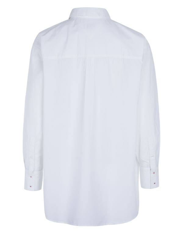 100% Baumwolle; Tommy Hilfiger Bluse; Modell: DW0DW05463 113; Hochwertig verarbeitet; Weiche Baumwolle; Kentkragen; Manschetten; Tommy Hilfiger Logo-Details