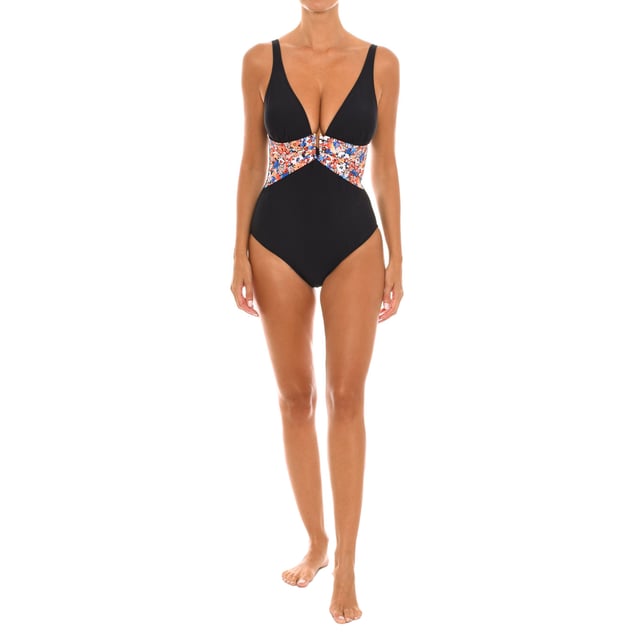 V-neck swimsuit EB0321B for women.

 It features a V-neckline at the front, creating a feminine and elegant silhouette.
 Includes cups to support and enhance the bust.
 Fully lined.
 It features adjustable straps that allow you to customize the fit and coverage.
 On the back, it has a V-cut, leaving part of the back exposed.
 This Teleno swimsuit is an attractive and versatile option to wear on the beach, pool or other water activities.
 Its elegant and feminine design makes it a suitable garment for both a day at the beach and for more formal events or situations.
 Composition: Exterior: 84% Polyamide, 16% Elastane.
 Lining: 92% Polyester, 8% Elastane.
 Cup: 100% Polyester
 Care:
Hand wash maximum 30º.
 Do not use dryer.
 Do not use bleach.
 Do not iron.
 Do not dry clean.
 Do not squeeze.