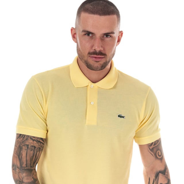 Lacoste L1212 poloshirt met klassieke pasvorm voor heren, geel