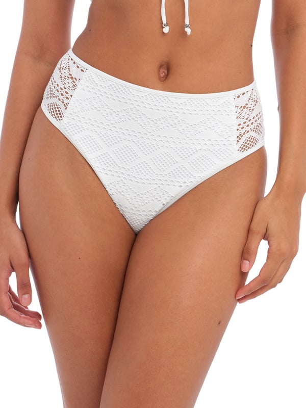 Freya Sundance High Waist Bikini Brief. With medium coverage, side detailing and a high scoop leg. This product is recommended as hand wash only.