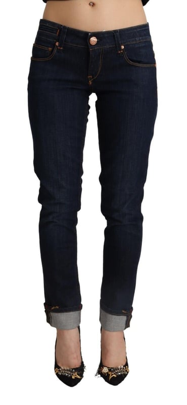 100% Authentic ACHT jeans
  Slim fit cut
  Low waist skinny denim
  Dark blue color
  Made from 98% Cotton and 2% Elastane
  Zipper closure
  Logo details
Material: 98% Cotton 2% Elastane