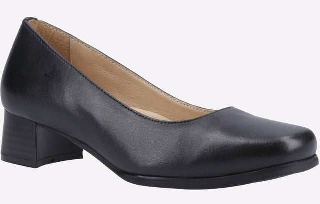 A lovable classic with genuine leather uppers and dynamic square toe and in an extra wide fit. Walford is a conventional womens slip-on court shoe with medium block heel for added height. An extra wide court with E-fitting for additional comfort.
  - Leather upper and soft leather lining - Full leather footbed and deeply padded instep - Extra-wide E fitting for all-day comfort - Durable and flexible synthetic outer sole - Flattering 1 " heel for extra height - Flattering small heel for extra height - Smart court shoe ideal for office and formal wear