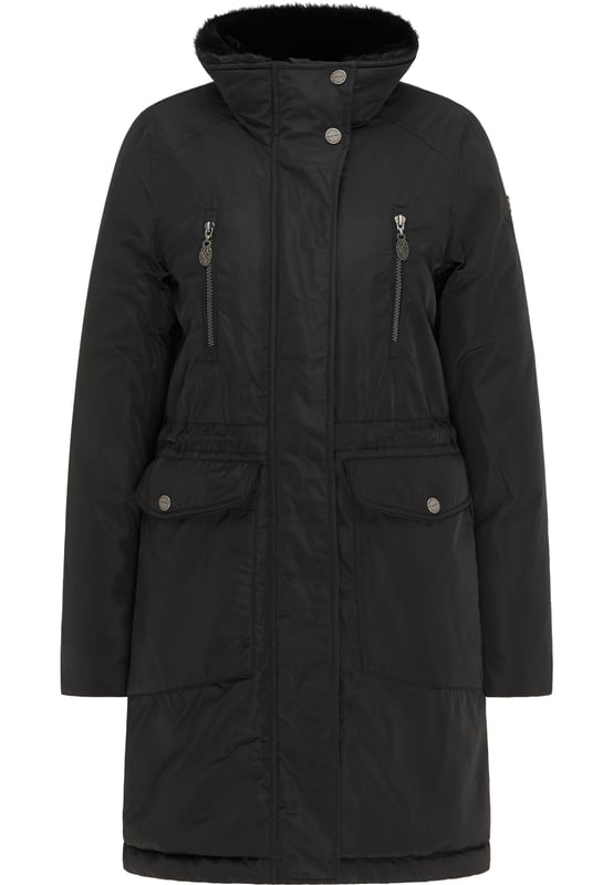 Deze winterjas van DreiMaster Klassik geeft je zeker zin om te dragen op kille dagen! We leggen uit waarom: Ten eerste overtuigt het winterstuk met veel ruimte - dankzij de twee grote klepzakken, die ook nog een binnenzak hebben, twee extra zakken met rits op borsthoogte en een binnenzak. Ten tweede scoort de jas punten aan de binnenkant en op de kraag met knusse, zachte randjes van imitatiebont. Deze verwent u rondom, terwijl de 100% synthetische vulling u toch perfect warm houdt. Het licht glanzende buitenmateriaal is geschikt voor weer en wind. Extra bescherming wordt geboden door de drukknoopsluiting die de 2-weg ritssluiting bedekt.  Jas