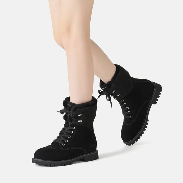 Gear up for cold weather in style! The Sittella Fashion Chunky Boots feature a soft wool interior with a leather exterior and rubber sponge sole. Boasting a wool ankle collar and lace-up design, these Marten-styled boots are perfect for everyday wear.
Description:
Suede Upper
Warm Sheepskin Wool Lining
Soft Sheepskin Wool Insole
Rubber Sole
Technologies:
Water & Stain Resistance Upper
Slip Resistance Outsole