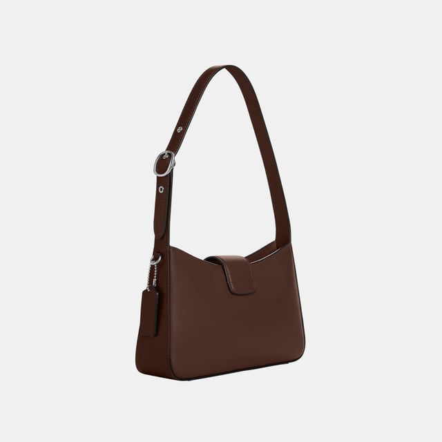 Eliza Shoulder Bag with Leather Covered Closure, Two credit card slots
 Inside zip pocket,  Length: 24.50 cm,  Width: 6.50 cm,  Height: 16.50 cm