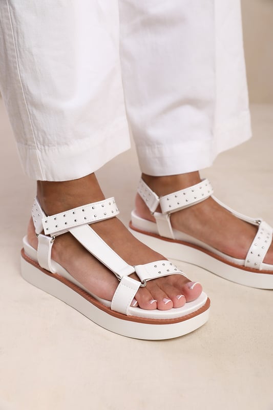 Wheres That From Womens 'Hawaii' Multi Strap Sandal With Stud Detail