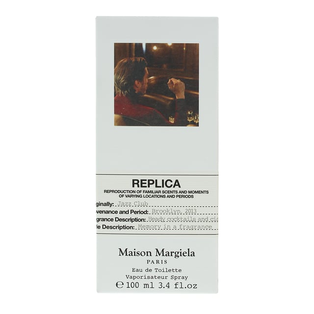 Maison Margiela Replica Jazz Club is a leather, warm and sensual fragrance for men, launched in 2013. Inspired by the cosy and intimate atmosphere of a jazz club, the scent captures the essence of sophistication and sensuality. The fragrance opens with a rich and smoky blend of pink pepper, neroli, and lemon, which is quickly followed by a heart of sweet and spicy notes, including rum, clary sage, and vetiver. The base is anchored by a warm and sensual accord of tobacco leaf and styrax, with a hint of vanilla adding sweetness, depth and complexity. It is a fragrance that evokes feelings of sophistication, sensuality, and warmth, perfect for anyone who loves the cosy and intimate atmosphere of a jazz club.