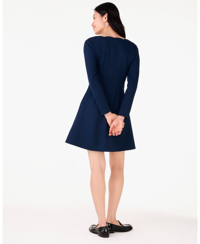 Scalloped Ponte Dress