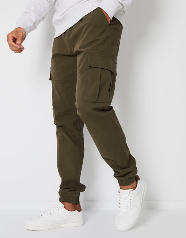 Threadbare cargo shop trousers