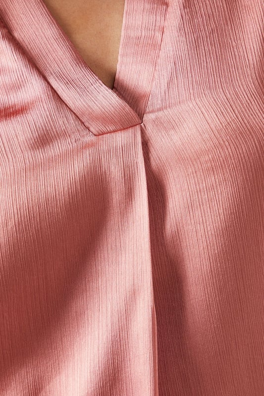 Petite Crinkle Satin Overhead Shirt