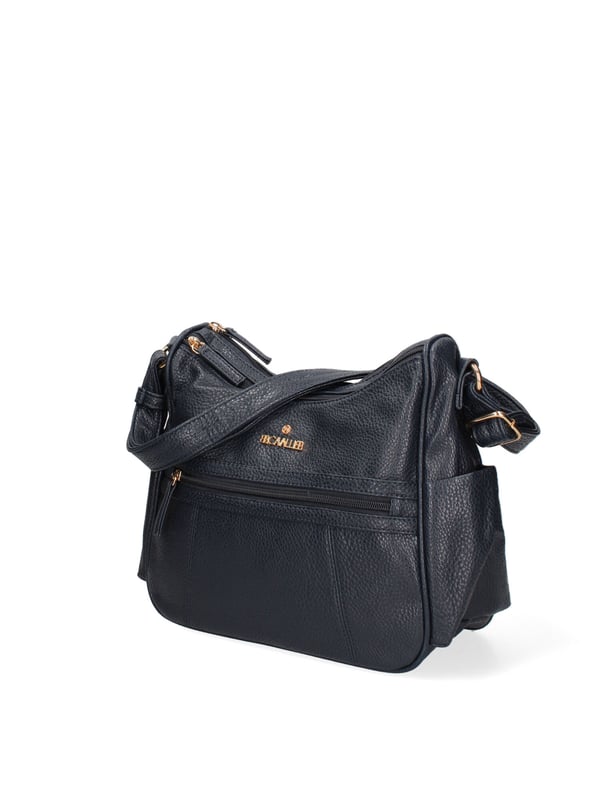 Crossbodytas voor dames met ritssluiting. één met ritssluiting en twee open binnenzakken. één voorkant met ritssluiting, één achterkant met ritssluiting en twee open zijvakken met externe vakken. verstelbaar in eco-lederen schouderband. ontbrekend handvat. twee binnenvakken. extern materiaal. gevoerd met polyester binnenkant. Afmetingen: 28x24x11 cm. Modeproduct