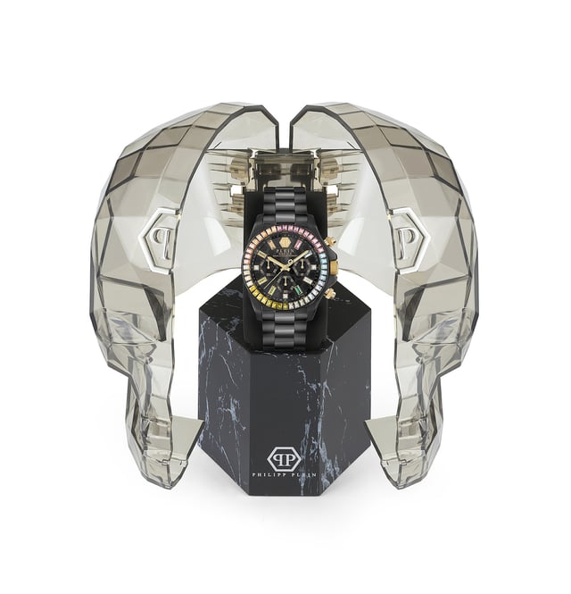 This Philipp Plein Nobile Lady Chronograph Watch for Women is the perfect timepiece to wear or to gift. It's Black 38 mm Round case combined with the comfortable Black Stainless steel watch band will ensure you enjoy this stunning timepiece without any compromise. Operated by a high quality Quartz movement and water resistant to 5 bars, your watch will keep ticking.