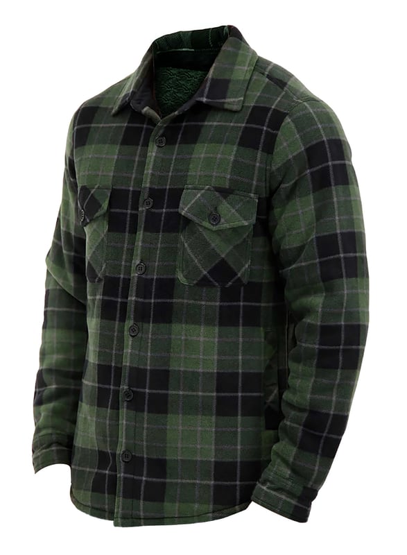 Chaqueta de invierno acolchada a cuadros para hombre Calentadores  Camisa a cuadros de manga larga Diseño a cuadros Hunter Negro