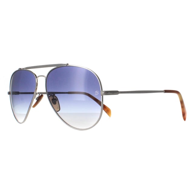 David Beckham Aviator Mens Palladium Silver Blue Gradient DB1004/S  Sunglasses are the perfect blend of fashion and function, offering a stylish design that also provides superior protection for your eyes. The adjustable nose pads and temple tips ensure a comfortable and secure fit, making these sunglasses perfect for any face shape. With a sleek and modern aviator look, these sunglasses are the perfect accessory for any occasion, whether you're going to a fancy event or just running errands on a sunny day.