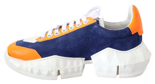Jimmy Choo Women's Diamond Blue Orange Leather Sneaker Gorgeous brand new with tags dustbag and shoe box
100% Authentic Jimmy Choo Sneakers
Model: Blue/Orange Diamond/F cobalt neon Orange Sneakers
Color: Electric Blue/Orange
Material: Stretch Mesh/Leather Mix
Ideal for fashion-forward women
Vibrant color combination of electric blue and orange
Made from Quality stretch mesh and leather mix material
Stylish and comfortable to wear
Upgrade your sneaker game with these eye-catching Jimmy Choo sneakers
Material: Leather