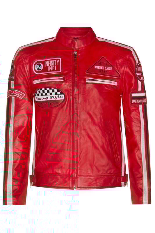 Acabada en nuestro cuero napa de primera calidad y detallada con nuestras insignias vintage bordadas, los entusiastas de las carreras no busquen más. El estilo clásico de motociclista se nivela con la adición de rayas de carreras en contraste en las mangas y una colocación pensada de las insignias de carreras para hacer de esta pieza icónica. La chaqueta sigue siendo fiel a sus raíces de motociclista con un cuello clásico de lengüeta corta y dos bolsillos con cremallera ubicados en el pecho para una apariencia tradicional. Para almacenamiento adicional, encuentre dos bolsillos para las manos en la cintura, así como otros dos compartimentos integrados en el forro, para garantizar que esta chaqueta sea tan práctica como elegante. • 100% cuero napa ultra suave de primera calidad. • Cuatro bolsillos exteriores y dos internos • Rayas de estilo de carreras en cada una de las mangas de la chaqueta • Cremallera YKK de longitud completa en la parte delantera • Insignias de estilo de carreras bordadas en la parte delantera y las mangas de la chaqueta