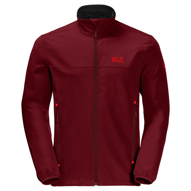 Mens softshell jacket is highly versatile, perfect for everyday wear
Water and wind resistant
Extra stretch in the fabric to increase your freedom of movement
Full length exposed main zip with a fabric chin guard
High collar with an adjustable elasticated drawcord
Two large zipped hand pockets
Elasticated binding on the cuffs
Adjustable drawcord on the hem closes the fit around your body to retain warmth
Jack Wolfskin branding embroidered on the left side of the chest and upper left sleeve
PFC free fabric and Bluesign approved material