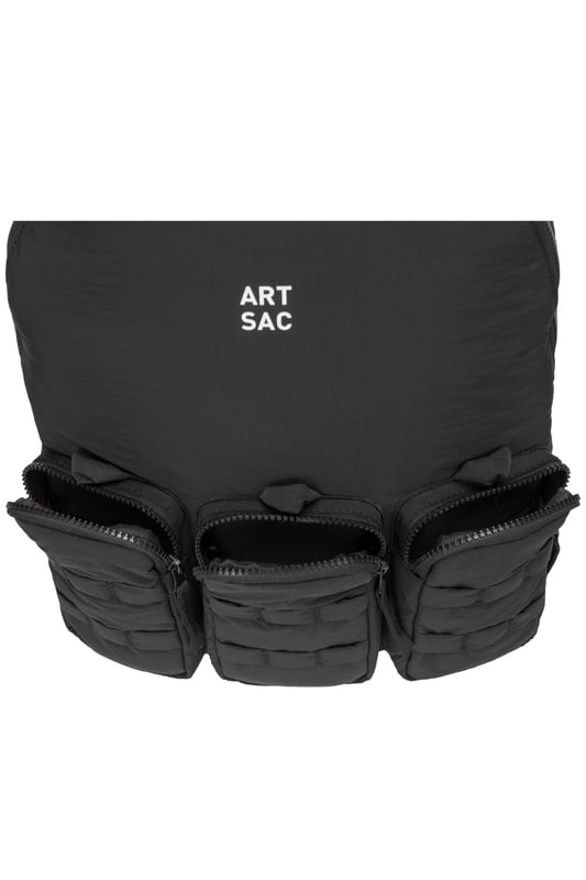 Our largest backpack made in our padded nylon fabric. This lightweight backpack has plenty of internal space as well as a unique triple-pocket design and internal laptop sleeve (fits 15 inch laptop / Apple MacBook Pro 16 inch) for you to organise all your essentials. It's stylish design is discreet and adaptable enough to style with any outfit. The perfect bag for your every day commute or casual day-trip. Features: , Padded lightweight nylon, Water resistant, 15 inch padded laptop sleeve - Fits Apple MacBook Pro 16 inch, Zip top opening to main compartment, ARTSAC screen printed logo, Triple front zip pocket with loops, Internal zip pocket for smaller valuables, 2 Internal mobile phone slip pockets - fits normal and plus size smart phones, 3 Internal pen slip pockets, Ergonomic contoured back panel, Adjustable padded backpack straps, Top grab handle, Large model Style Ref: 52011 BLACK