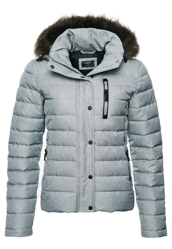 Hooded double zip sales tweed fuji jacket