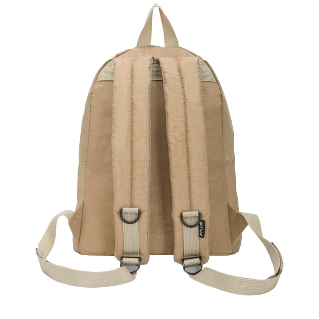 Our medium-sized backpack made in our Contore nylon fabric. This lightweight backpack has plenty of internal space as well as a unique triple-pocket design and internal laptop sleeve (fits 13 inch Macbook Pro). It's stylish design is discreet and adaptable enough to style with any outfit. The perfect bag for your every day commute or casual day-trip. Features: , Water Resistant Contore nylon fabric, 13 inch padded laptop sleeve, Zip top opening to main compartment, Triple front zip pocket with webbing loops, Internal zip pocket for smaller valuables, 2 Internal mobile phone slip pockets - Fits normal and plus size smart phones, 3 Internal pen slip pockets, ARTSAC seal of approval rubberised patch logo, Ergonomic contoured back panel, Adjustable padded backpack straps, Top grab handle, Medium model Style Ref: 52001 SAND