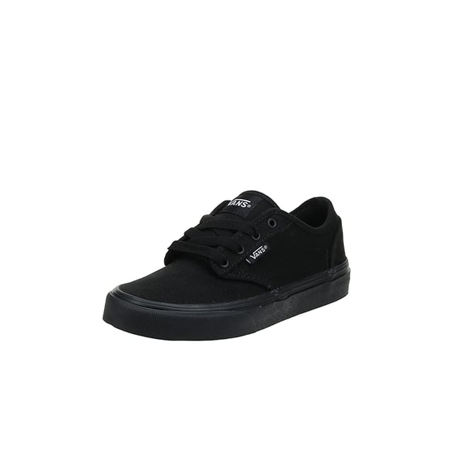 Vans Atwood Low Top Lace-Up Black Canvas Kids Plimsolls KI5186 Vans Atwood Low Top Lace-Up Black Canvas Kids Plimsolls KI5186