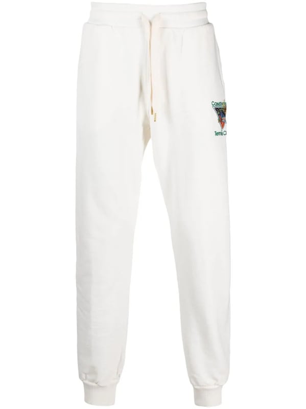 White cotton track pants discount