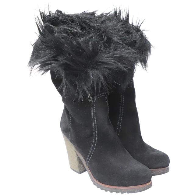 Prada Faux Fur Ankle Boots in Black Suede VINTAGE, RRP AS NEW
Fashionable and chic, these ankle boots from Prada will cut an alluring silhouette from day to night. Crafted from suede, the ankle boots have faux fur trims and block heels. They are complete with comfortable insoles.
Prada Faux Fur Ankle Boots in Black Suede
Sign of wear: minimal scuffmarks and dirt stains on heels and outsoles, gentle scrape on heel counter seams
Condition: very good, comes with dust bag
Material: Suede
Color: Black
Size: 35.5/36.5/UK2.5/US5.5
SKU: 146715